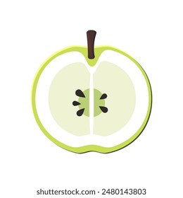 green apple cut on a white background"
