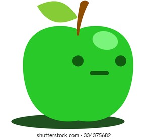 Green apple cute cartoon