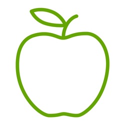 Green Apple / Delicious Apple Line Art Icon For Apps And Websites