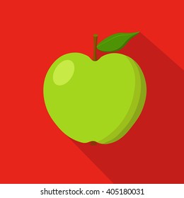 Green apple flat icon