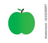 Green apple flat vector on white background