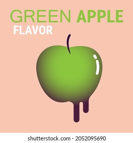 Aroma de manzana verde. Resumen de diseño de patrones vectoriales para banner web, batido de refresco fresco saludable, pegatina brillante, emblema, logo para jugo fresco, paquete de marca. Ilustración vectorial.