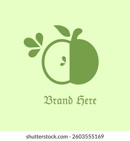 Green Apple Fresh Fruit Logo