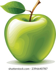 Green Apple Freshness: Crisp and Juicy Green Apple Vector – Refreshing Visuals for Health Blogs, Recipes, and Fresh Produce Designs on Shutterstock! Explore the Vibrant Green Hue, Juiciness