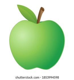 Green Apple Fruit Emoji Vector Design. Art Illustration Agriculture Farm Product.