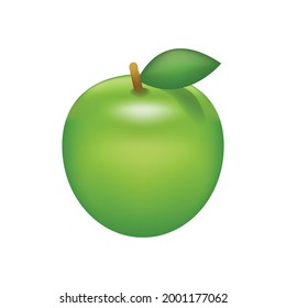Green Apple Fruit Emoji Vector Design. Art Illustration Agriculture Farm Product.