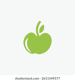 Green apple, fruit, fresh, leaf, nature, green, organic, eco, farm fully editable vector logo template