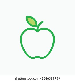 Green apple, fruit, fresh, leaf, nature, green, organic, eco, farm fully editable vector logo template