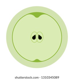 green apple fruit icon. flat sign of natural organic fruit in circle on white background. colorful vector illustration easy to edit and customize. eps 10