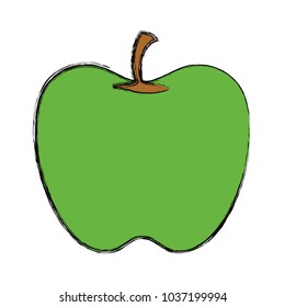 green apple fruit icon over white background vector illustration