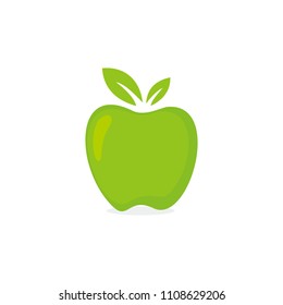 Green apple fruit icon vector