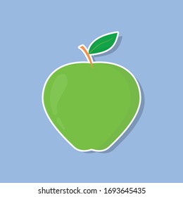 Green apple fruit icon vector for graphic design, logo, web site, social media, mobile app, ui illustration