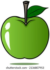 Vector de ilustraciones de manzanas verdes para fines educativos o comerciales.