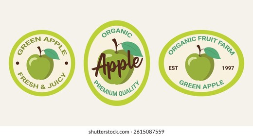 Green Apple Fruit Labels Stickers Collection