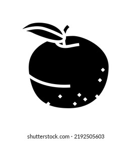 green apple fruit leaf glyph icon vector. green apple fruit leaf sign. isolated symbol illustration