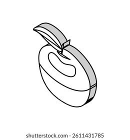 green apple fruit leaf isometric icon vector. green apple fruit leaf sign. isolated symbol illustration
