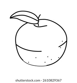 green apple fruit leaf line icon vector. green apple fruit leaf sign. isolated contour symbol black illustration