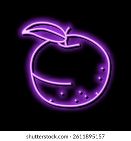 green apple fruit leaf neon light sign vector. green apple fruit leaf illustration