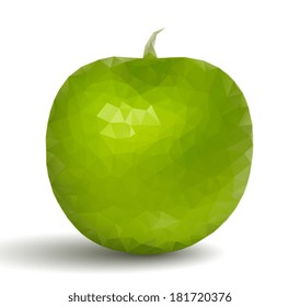 Green apple fruit in origami style