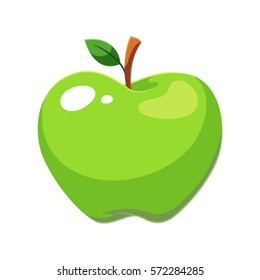 Green apple fruit vector.