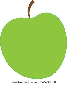 Green Apple Fruit - Vector Illustration 
