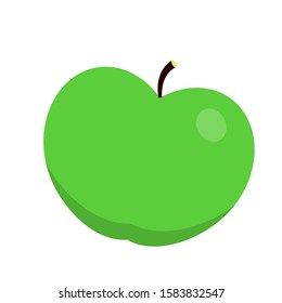 A green apple fruit white background.