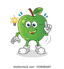 green apple got an idea illustration. character vector
