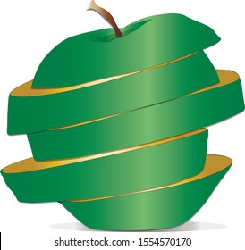 green apple with gradient texture 