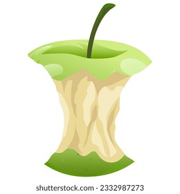 Vector de ilustración de frutas de manzana verde Smith