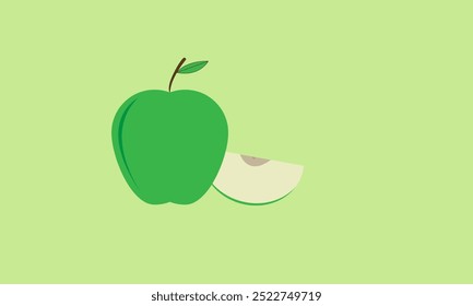 Green apple graphic vector illustration, suitable for health