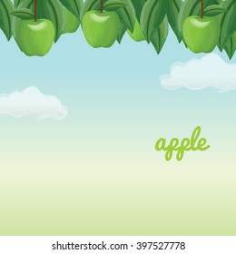 Green Apple Hanging On Tree