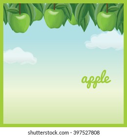 Green Apple Hanging On Tree