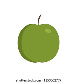 Green apple icon in flat design.