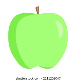Icono de manzana verde diseño plano aislado en fondo blanco