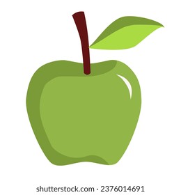 Green apple icon. Flat illustration of green apple vector icon for web