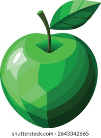 Green apple icon illustration isolated on white background