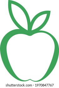 manzana verde, ilustración de icono, vector sobre fondo blanco
