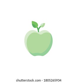 icono de manzana verde. aislado en fondo blanco