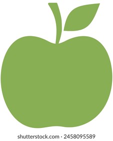 Green apple icon isolated on white background.