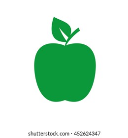 Green apple icon isolated on  white background