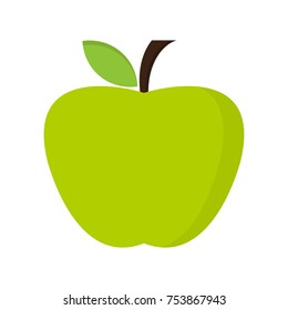 Green apple icon isolated on white background - Vector