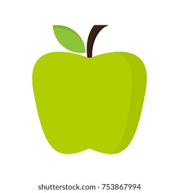 Green apple icon isolated on white background - Vector