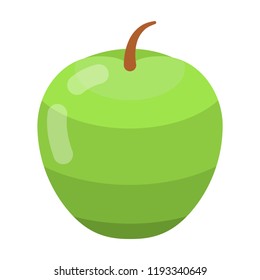 Green apple icon. Isometric of green apple vector icon for web design isolated on white background