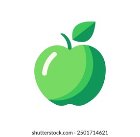 Gráfico de Vector simple de icono de manzana verde