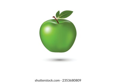 The green Apple icon is used for marketing and other graphics. 3D illustration for mesh tool.