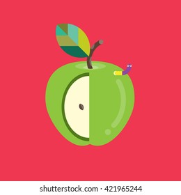 Green Apple Icon Vector