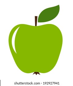 Green apple icon.Vector illustration