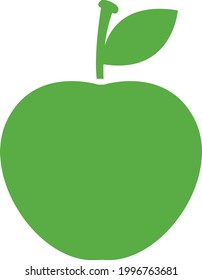 Green apple, illustration, on a white background.