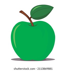 
Green apple illustration on white background