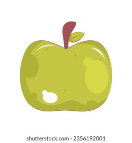 green apple illustration vector isolated